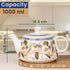 Bronze Petals Ceramic Tea Set With 6 Cups Kettle